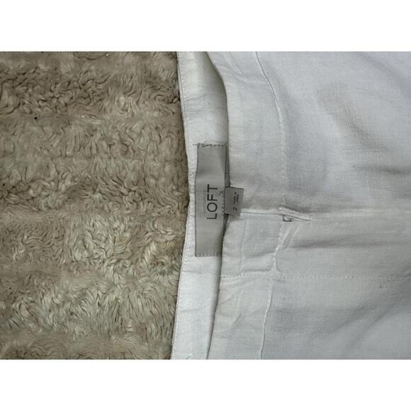 LOFT classic white linen mid-rise casual shorts Size 2 - Picture 4 of 6